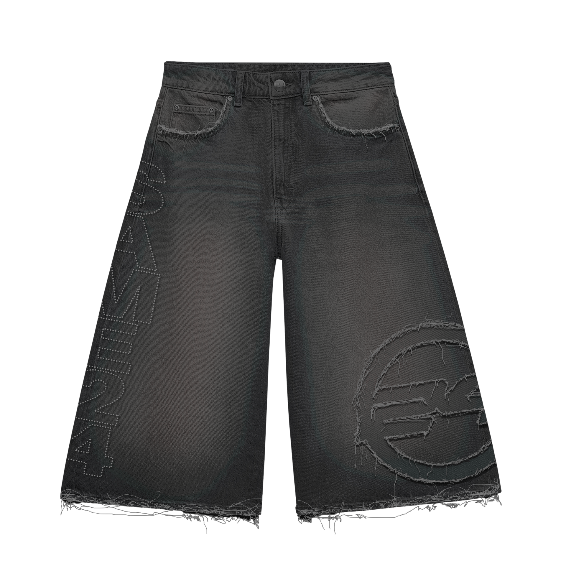 Same 24 Rhinestone Jorts (BLACK)