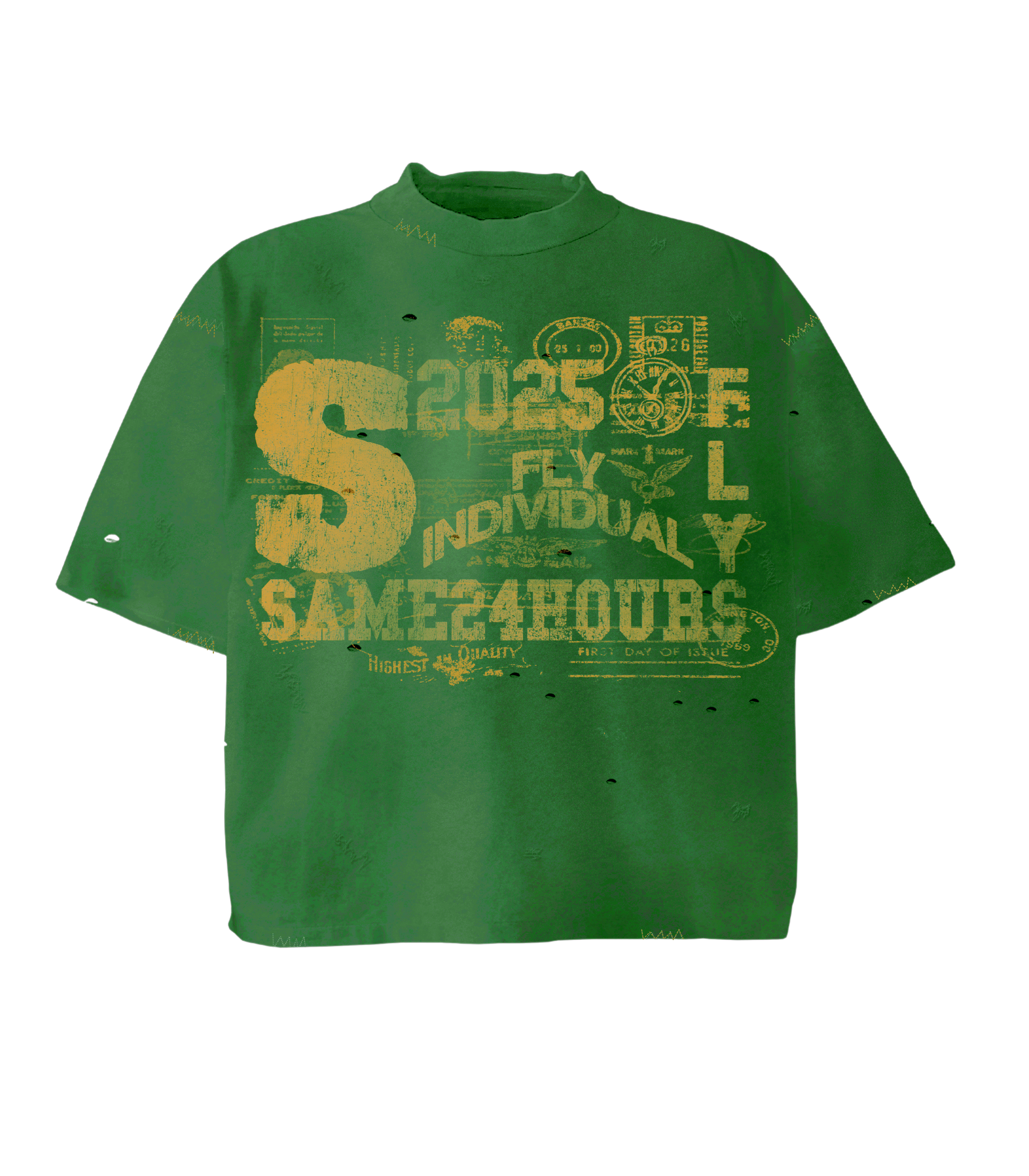 Green/Yellow Threaded Tee