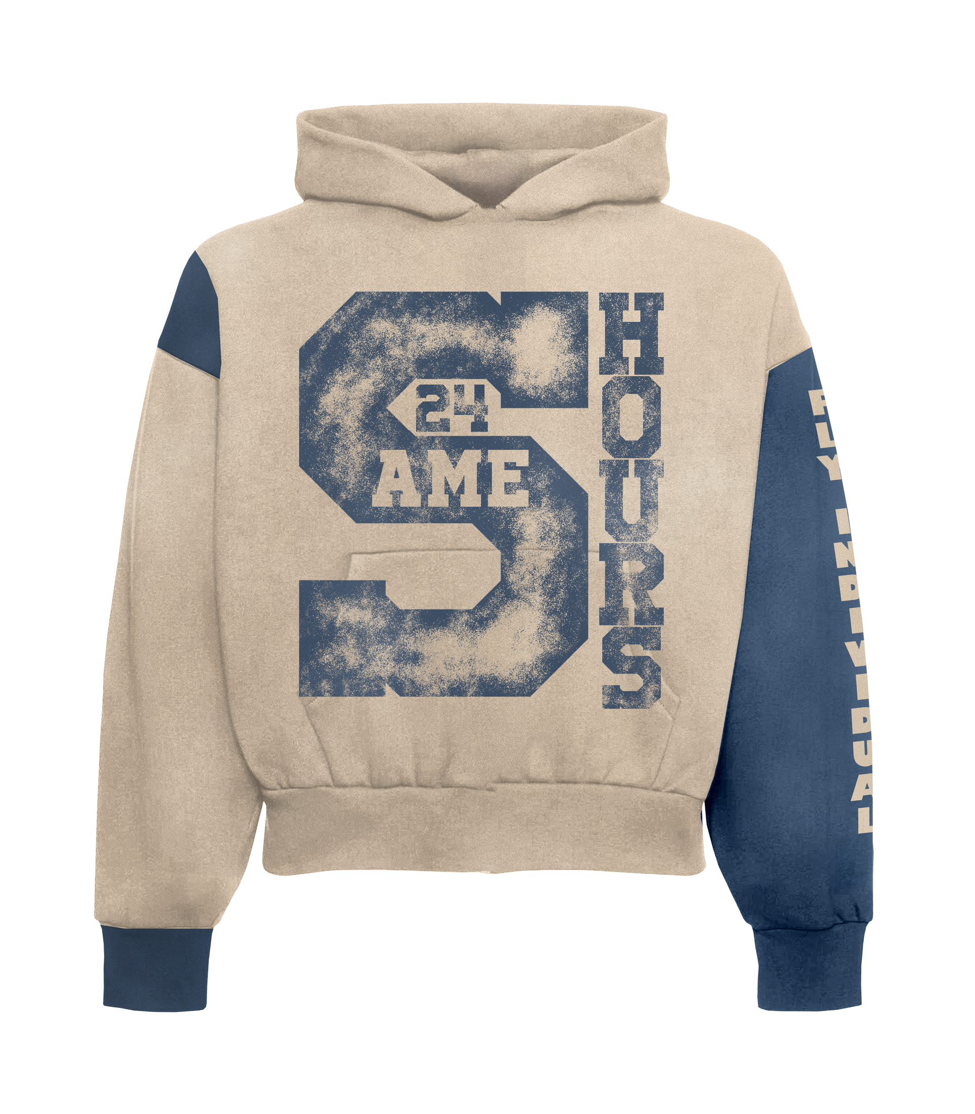 Cream/Blue Travel Hoodie