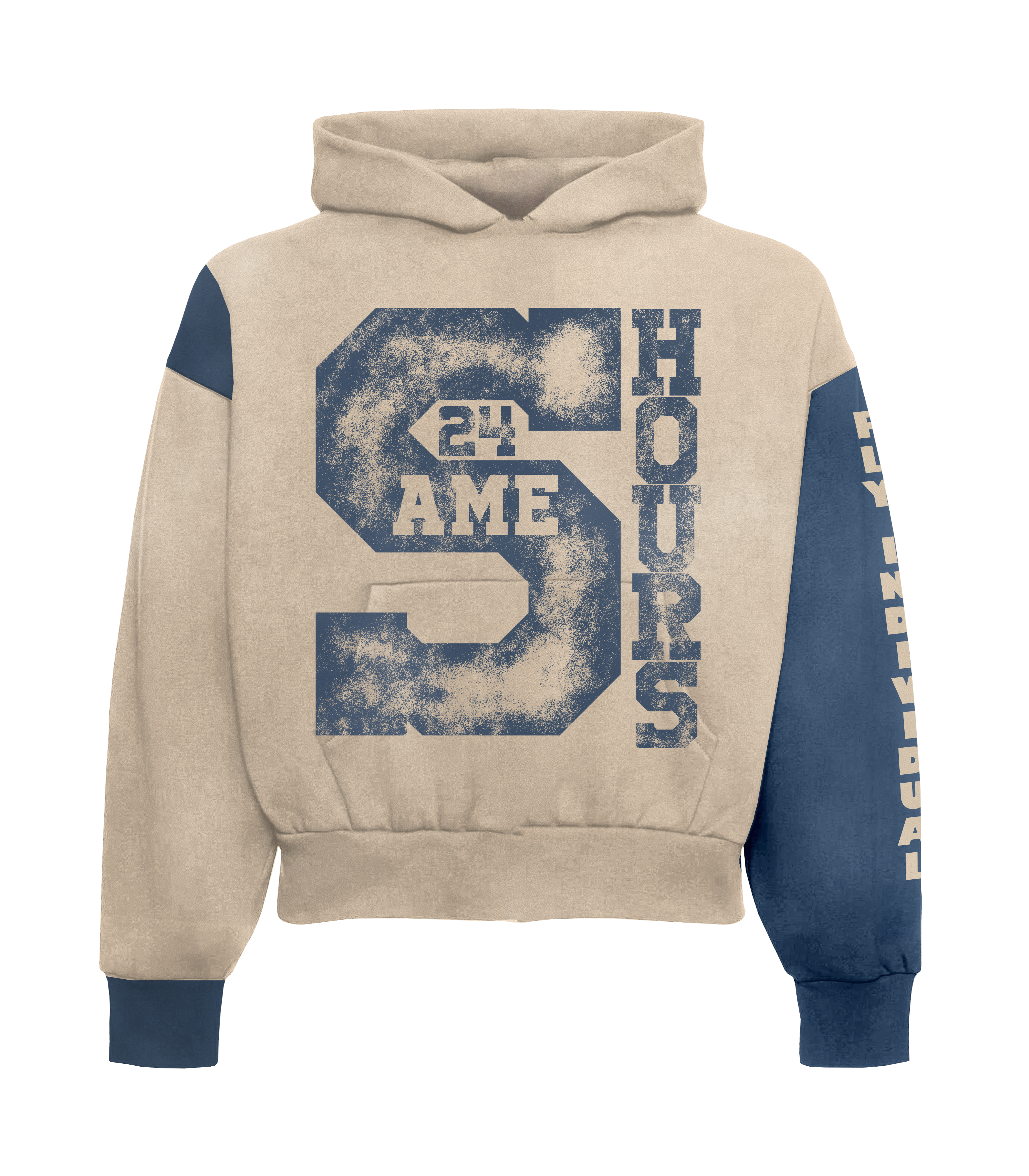 Cream/Blue Travel Hoodie