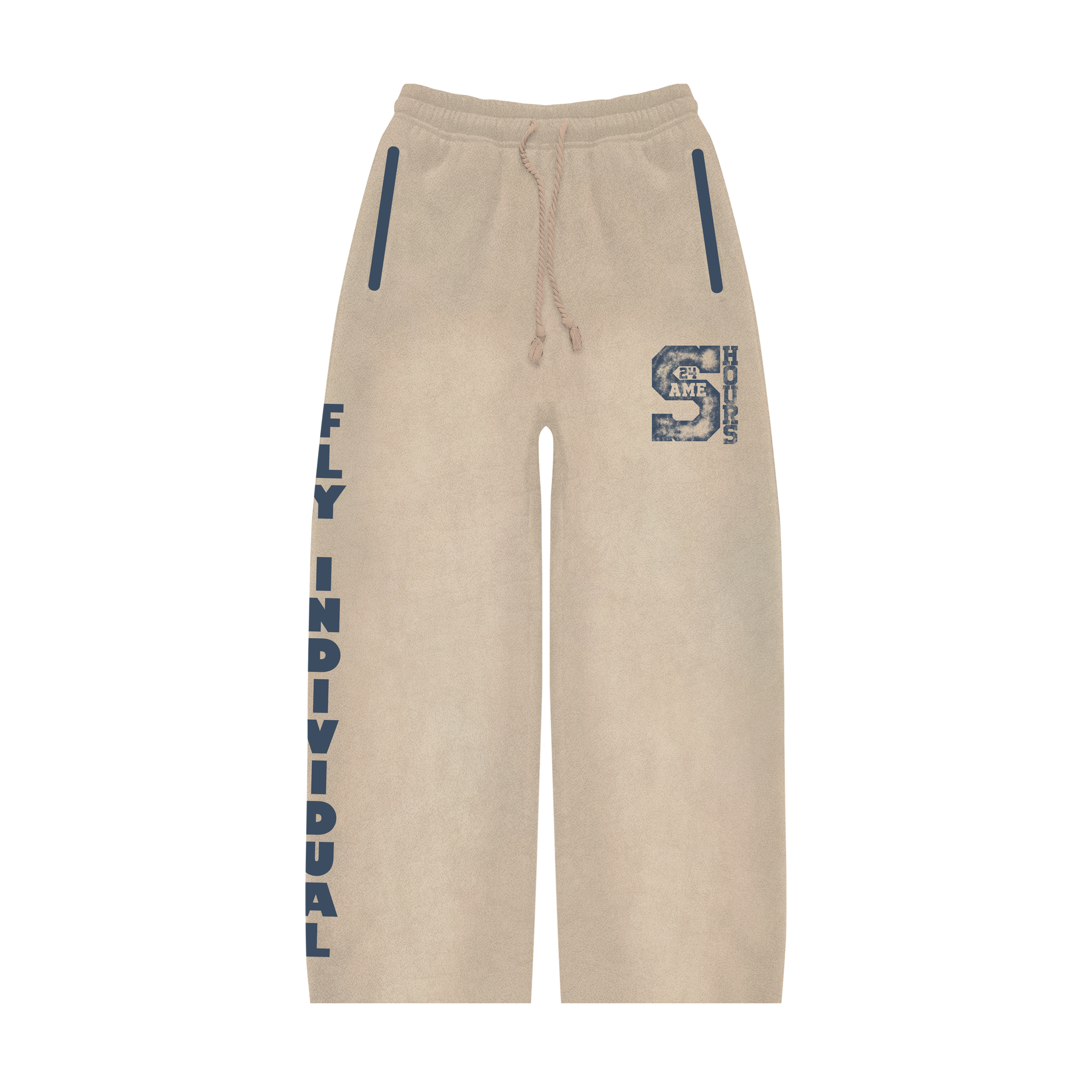 Cream/Blue Travel Sweatpants