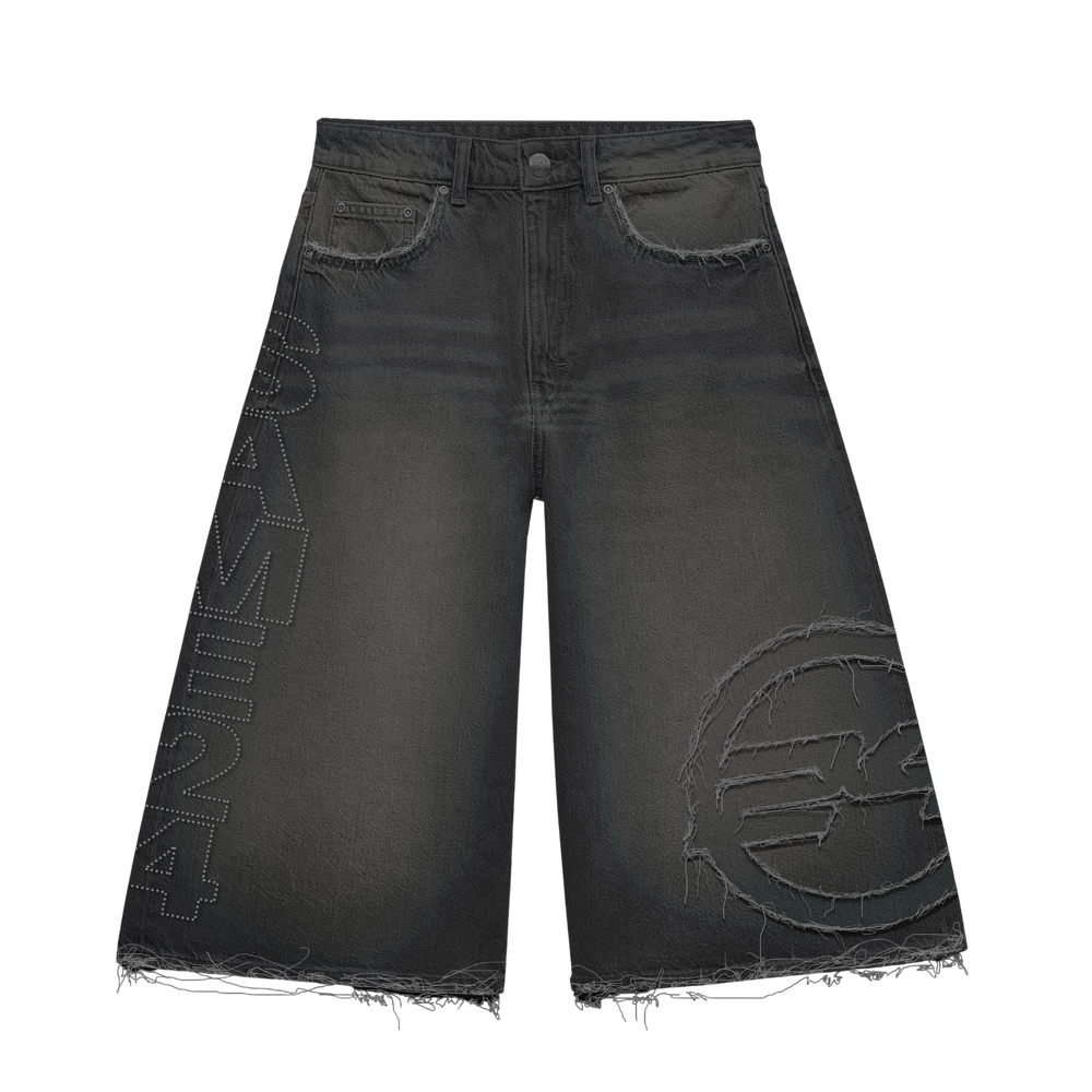 Same 24 Rhinestone Jorts (BLACK)
