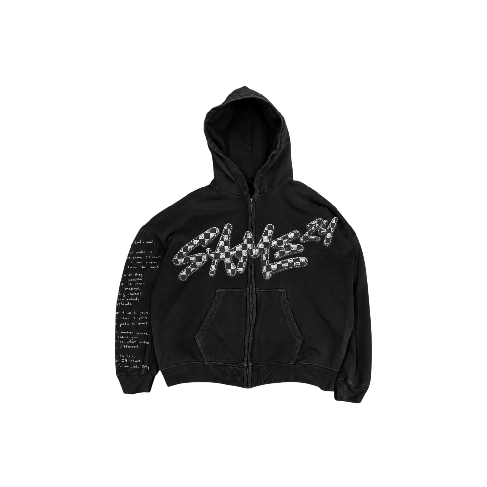 Black Checkered Love Letter Jacket
