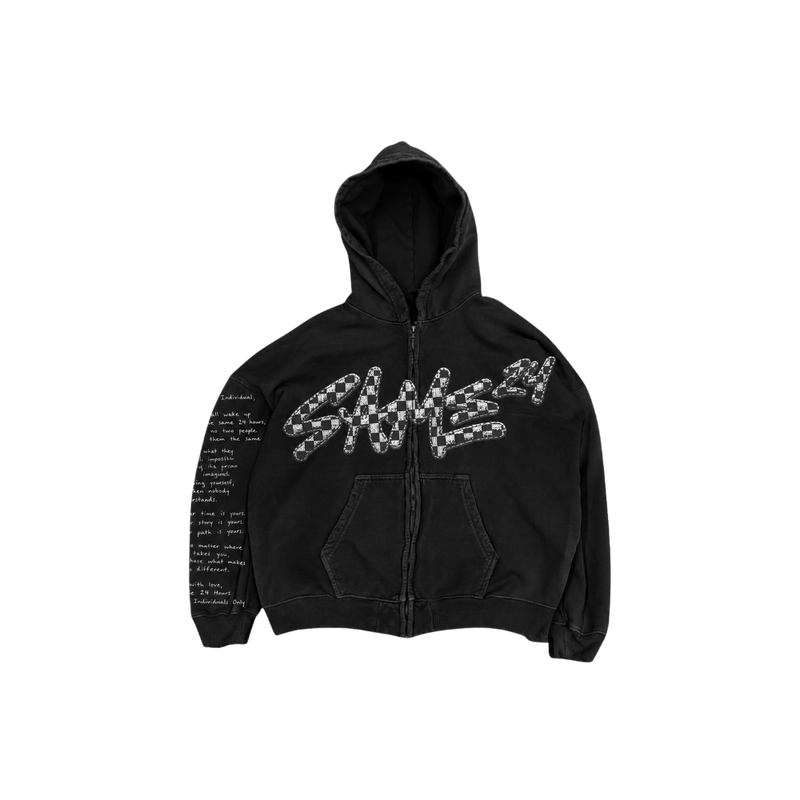 Black Checkered Love Letter Jacket