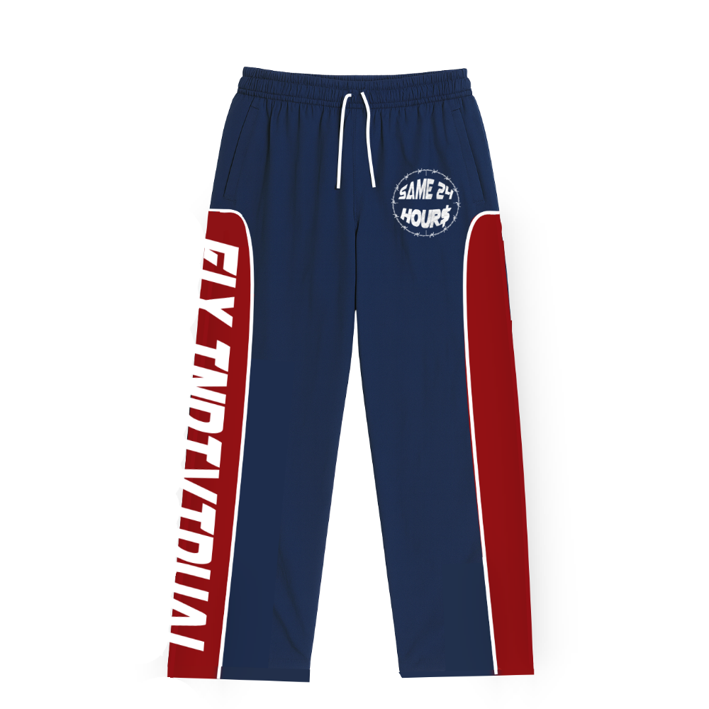 (Blue/Red) Nylon Pants 2.0