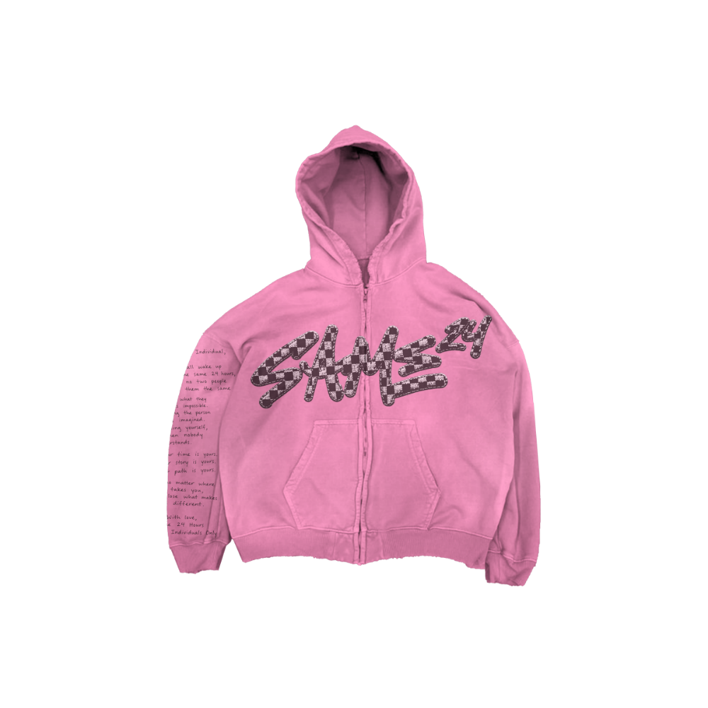 Pink Checkered Love Letter Jacket