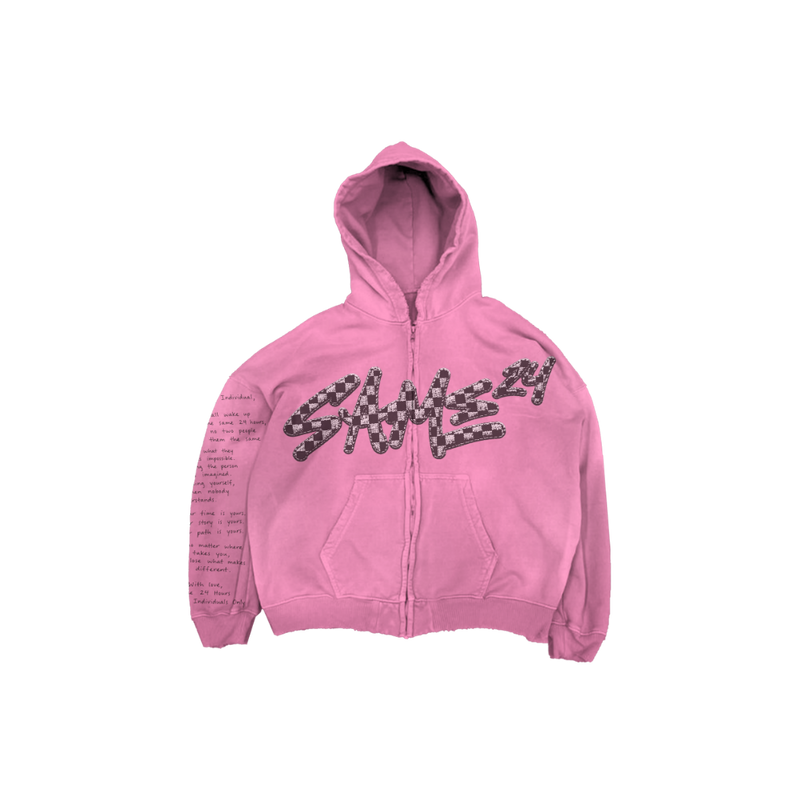 Pink Checkered Love Letter Jacket