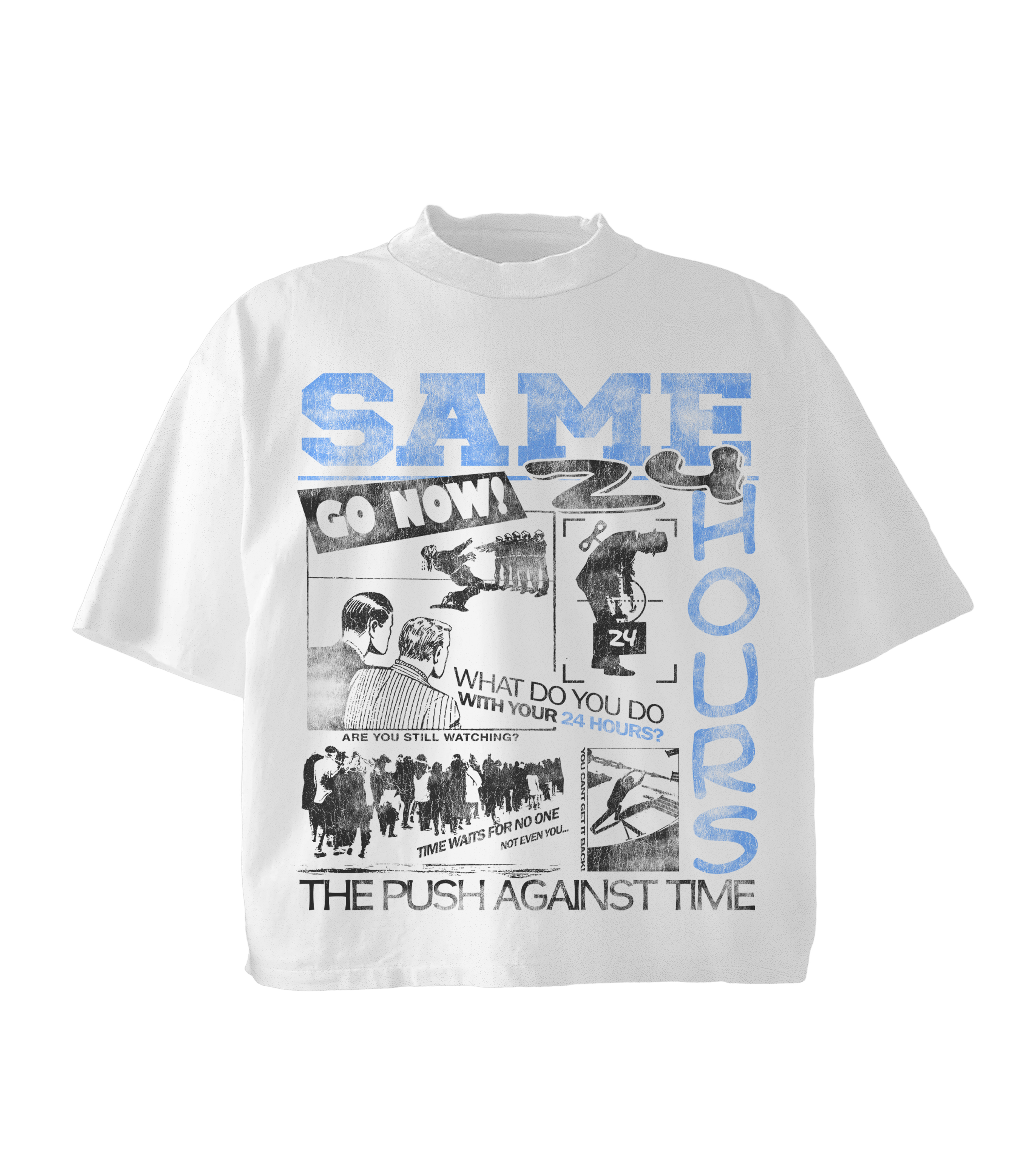 White/Blue Go Now Tee
